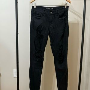 Faded Black Distressed Express Jeans Size 6